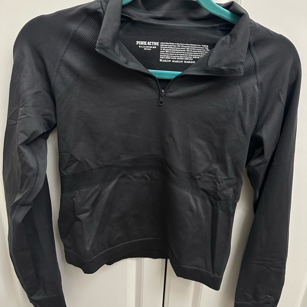 PINK charcoal gray athletic long sleeve top